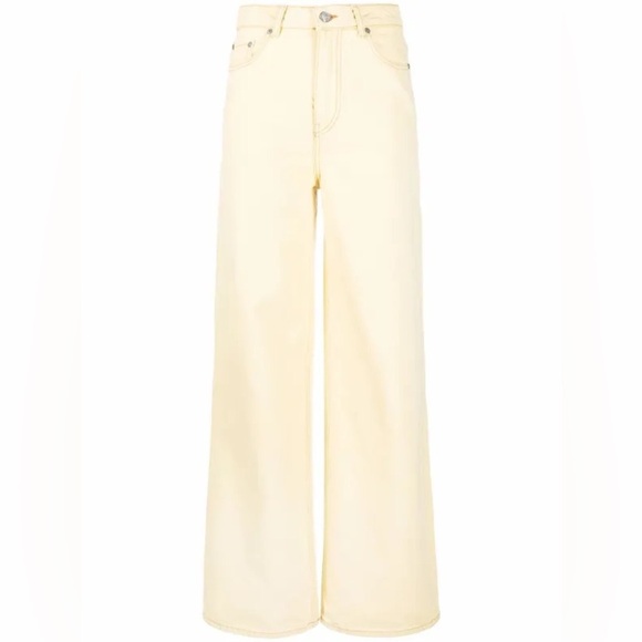 Ganni Denim - Ganni Magny Wide Leg Yellow Jeans